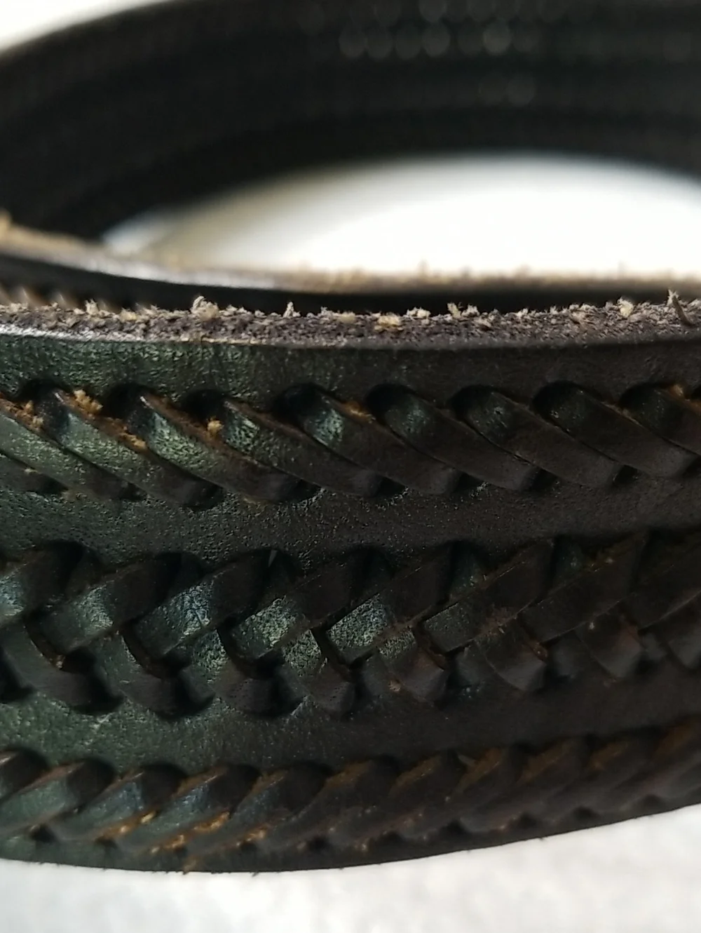 Navajo Sterling Silver Turquoise Shadowbox Belt Buckle Leather Belt